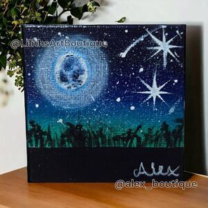 Mini Sky Painting (Y008) - Handmade Oil on Canvas